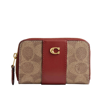 COACH Petite Accordion Nappa Wallet Tan/Ruby
