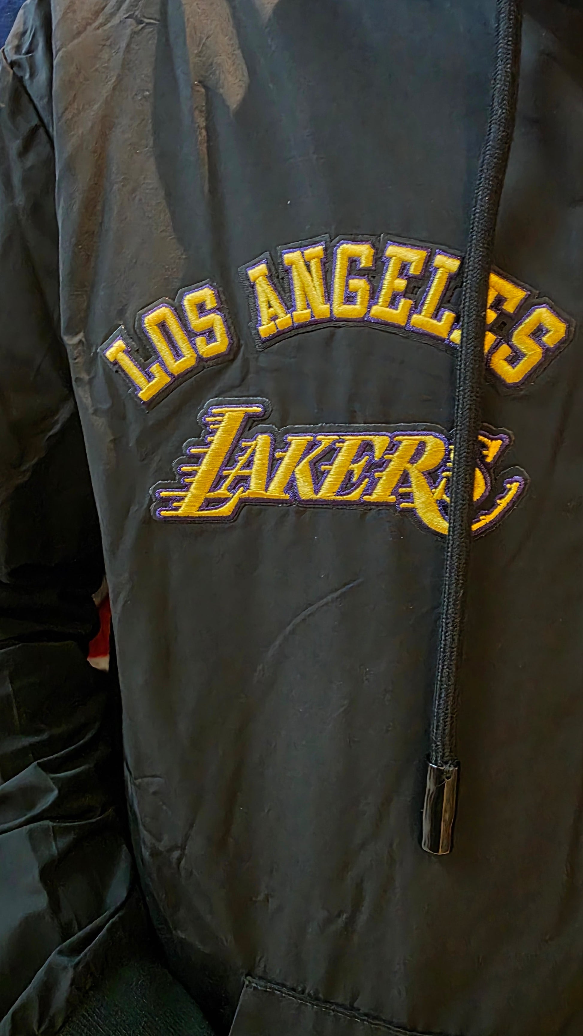 NBA LOS ANGELES LAKERS CLASSIC WIND SUIT MEN'S WOVEN FULL ZIP PULLOVER HOODIE BLL5515998-BLK - Velora