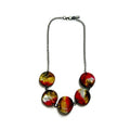 Rustic Beaded Necklace & Earring Set Handmade from Clay & Painted with Alcohol Ink - Velora Luxury Fashion