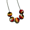 Rustic Beaded Necklace & Earring Set Handmade from Clay & Painted with Alcohol Ink - Velora Luxury Fashion