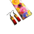 Rustic Beaded Necklace & Earring Set Handmade from Clay & Painted with Alcohol Ink - Velora Luxury Fashion