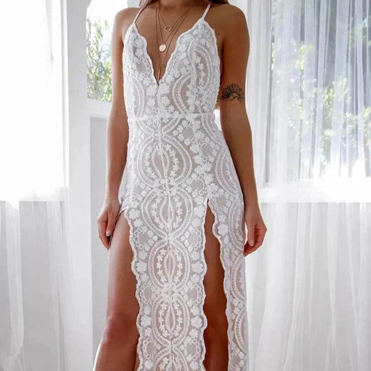 Charming Fashion Suspender Sleeveless Split Summer Women Dress - Velora