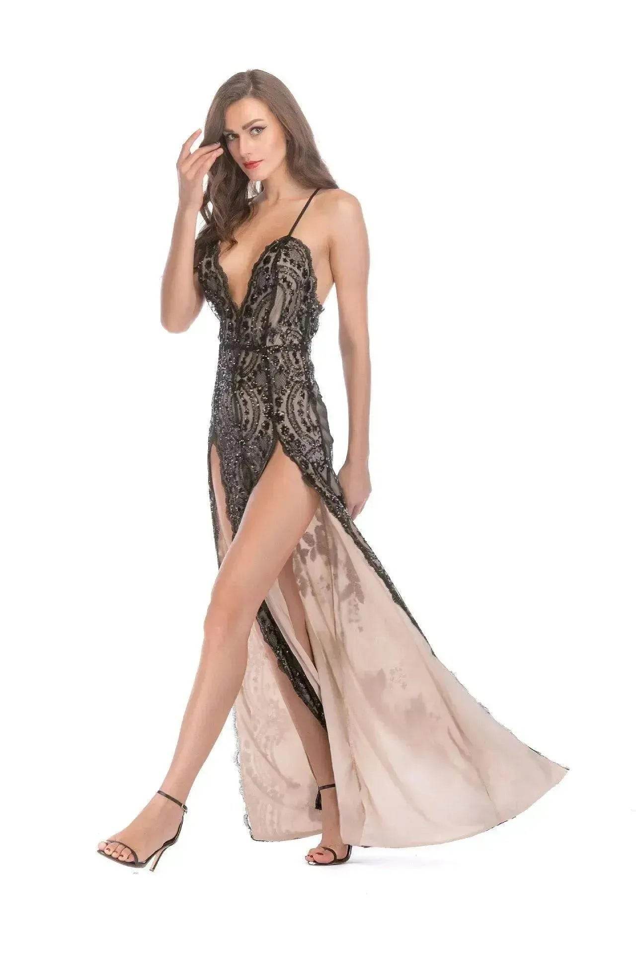 Charming Fashion Suspender Sleeveless Split Summer Women Dress - Velora