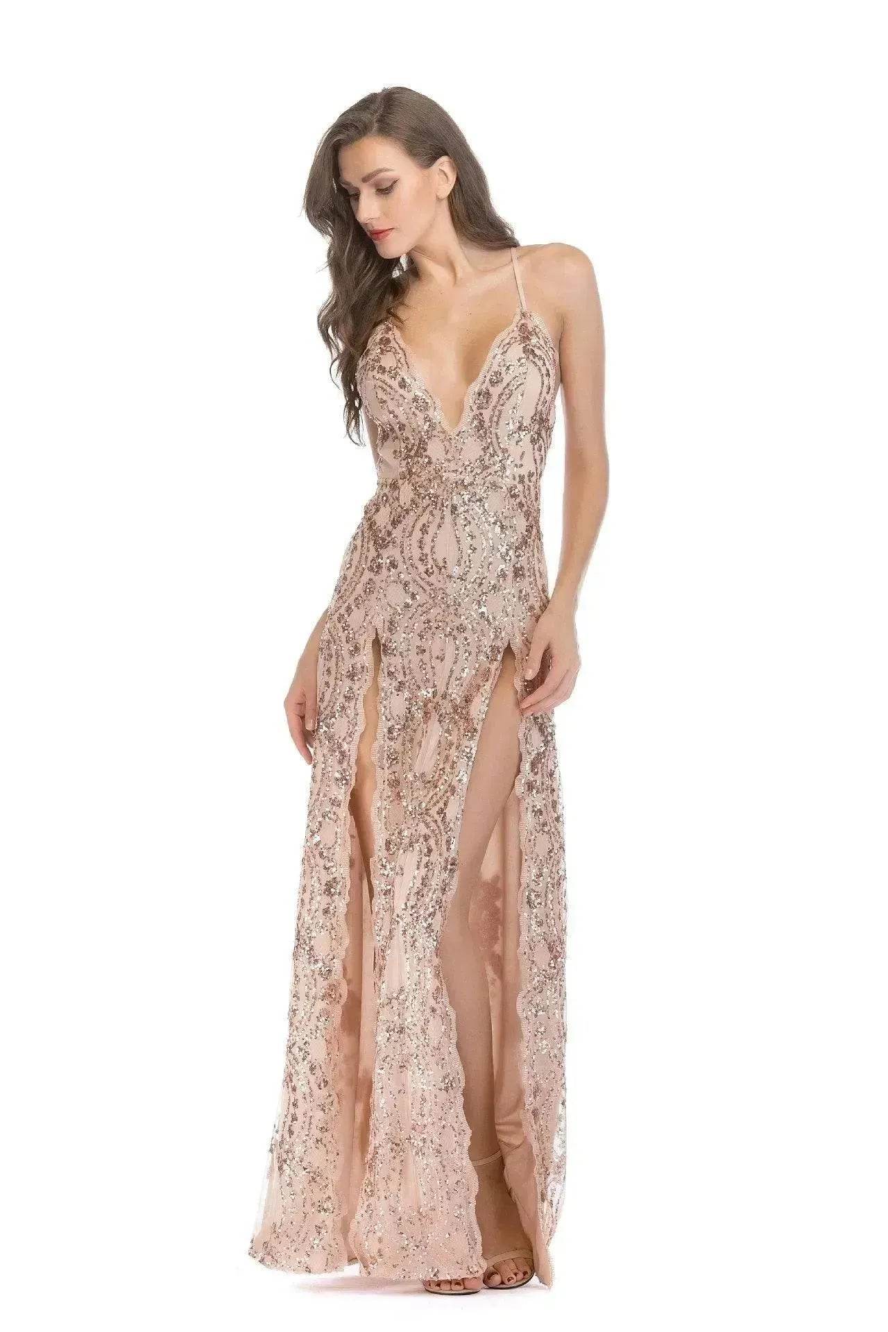 Charming Fashion Suspender Sleeveless Split Summer Women Dress - Velora