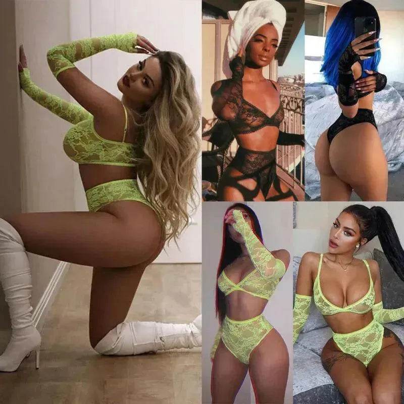 Charming lingerie lace nightdress