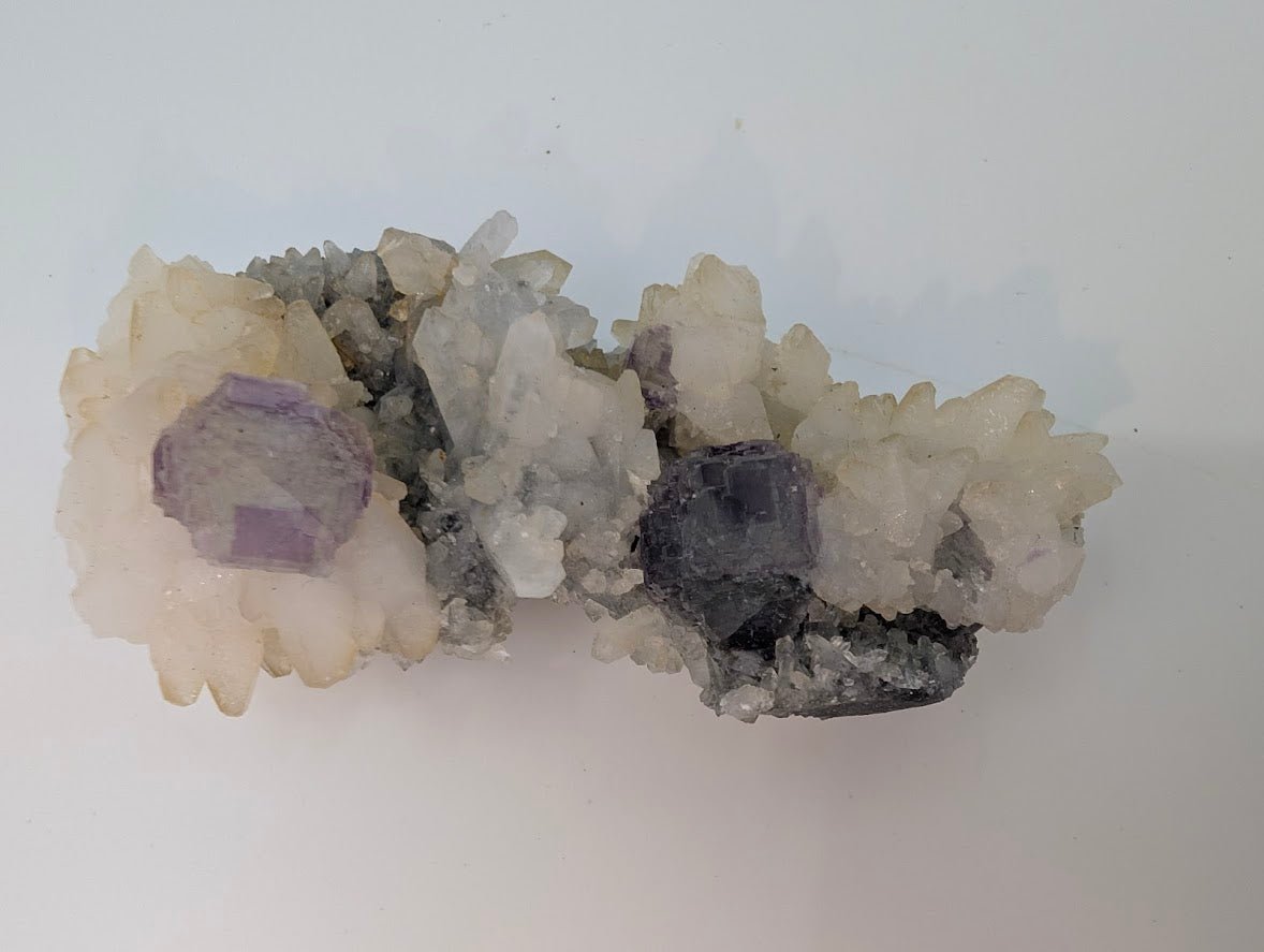 Shangbao Fluorite with Quartz – UV Reactive Collector’s Specimen