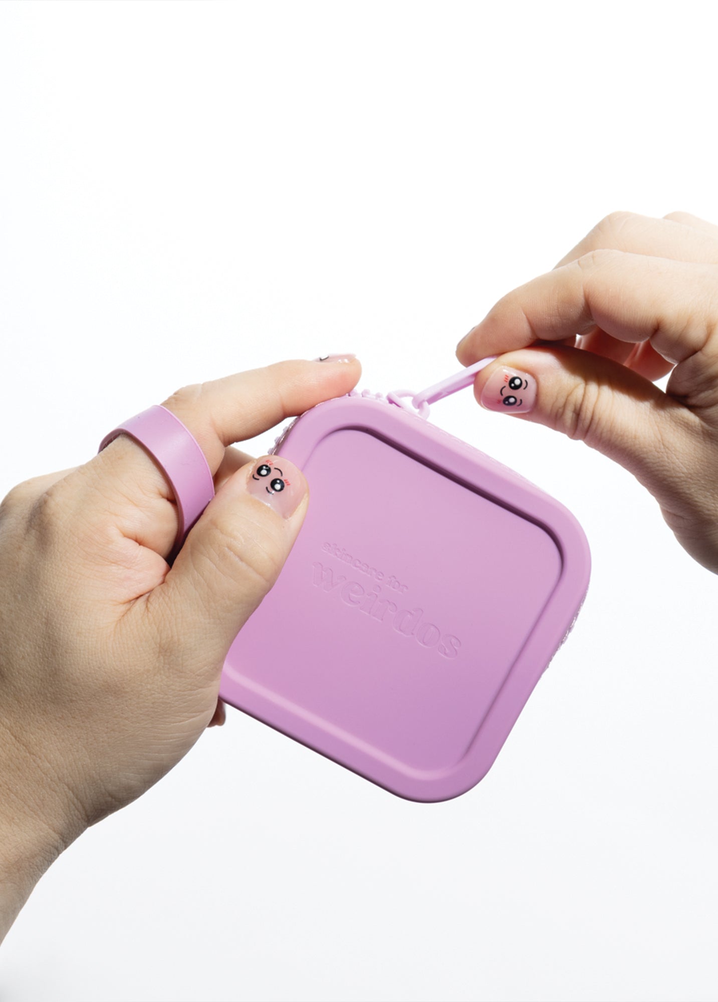 silicone zip logo pouch - Velora Luxury Fashion