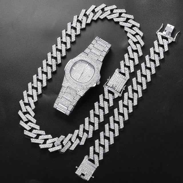 Lost and Found Jewelers Silver Cuban Link Chain Set - Velora Luxury Fashion