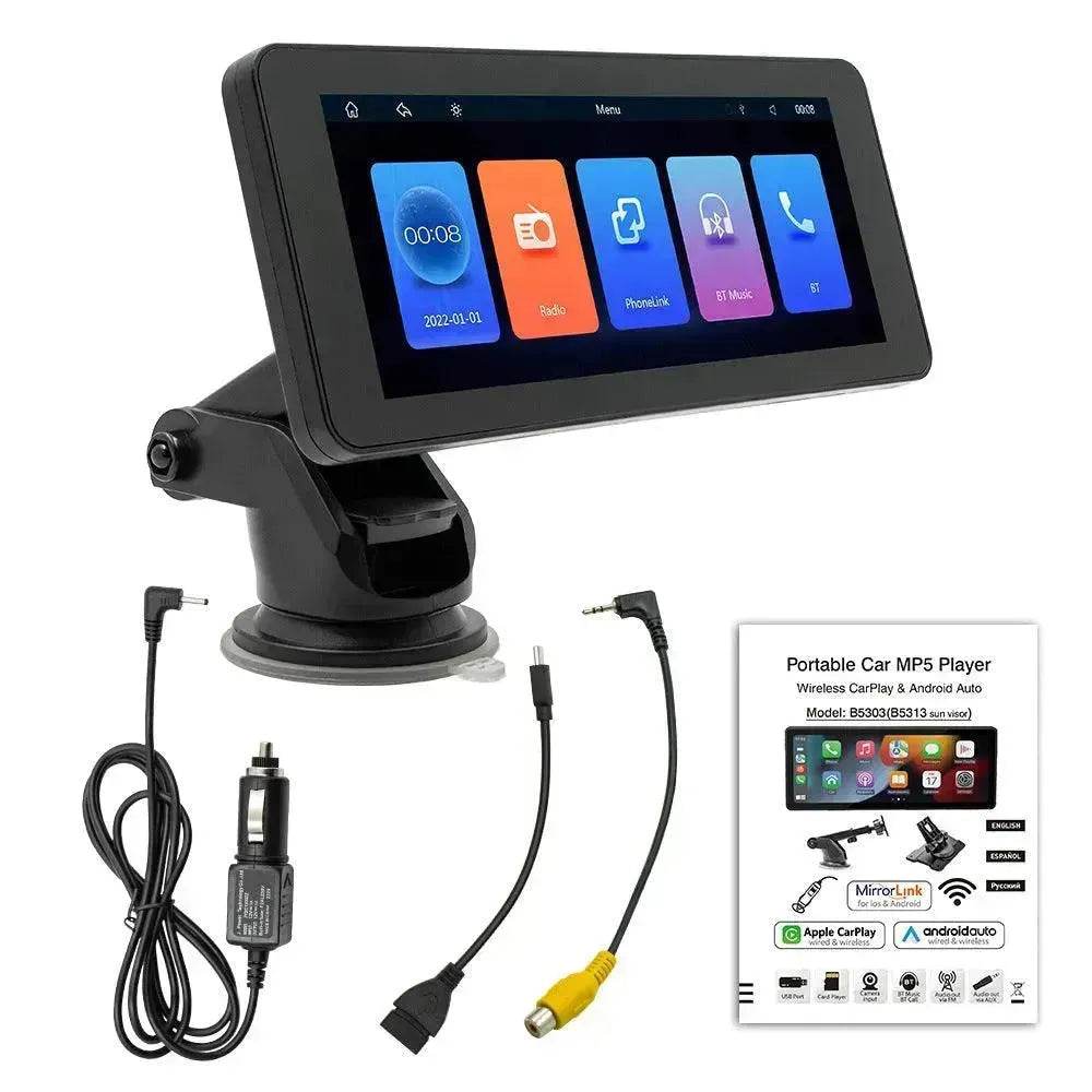 Smart Portable Wireless 6.86-inch Multimedia Vehicle-mounted Video Player, LED Car Camera Supports driving recorder, Reverse image, Bluetooth,. - Velora