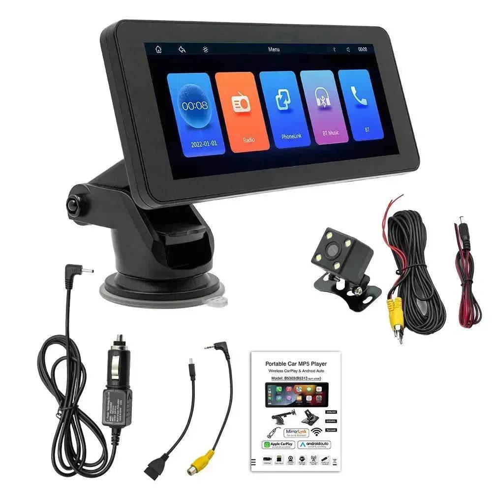 Smart Portable Wireless 6.86-inch Multimedia Vehicle-mounted Video Player, LED Car Camera Supports driving recorder, Reverse image, Bluetooth,. - Velora