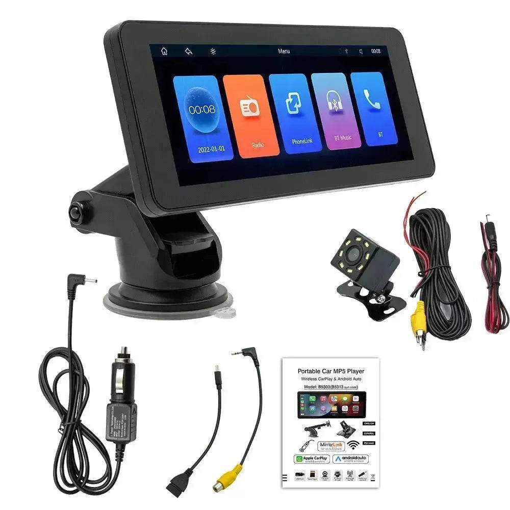 Smart Portable Wireless 6.86-inch Multimedia Vehicle-mounted Video Player, LED Car Camera Supports driving recorder, Reverse image, Bluetooth,. - Velora