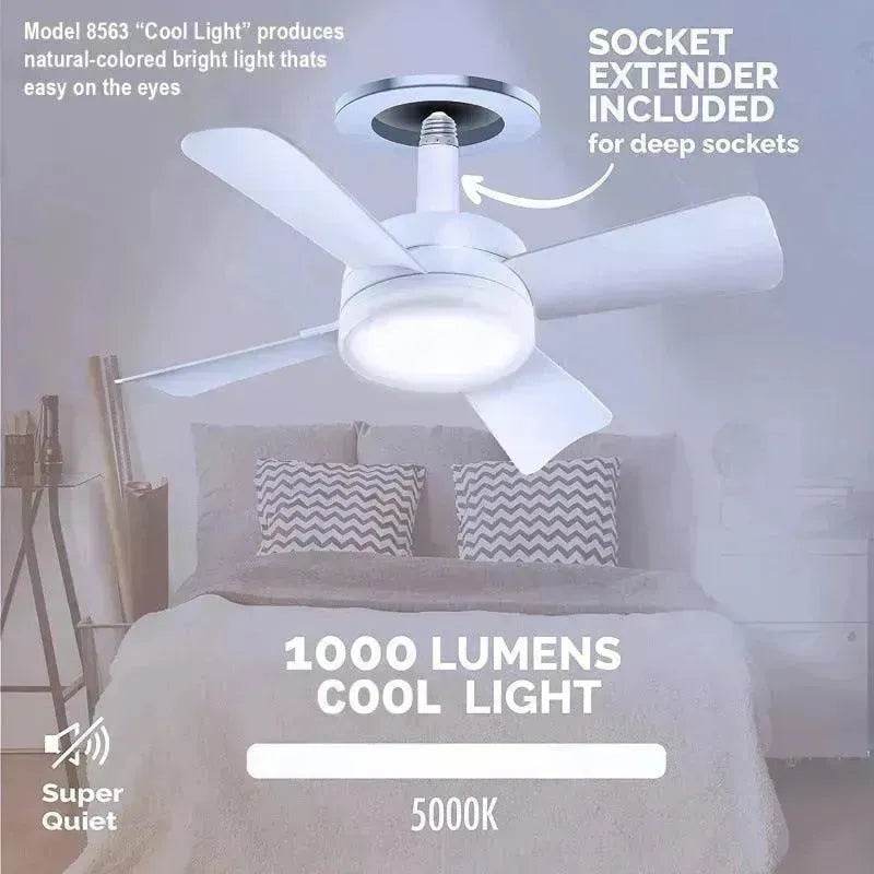 Smart Socket Light Fan With Remote Adjustable Screw Mouth Intelligent Remote Control Integrated LED Fan Light - Velora