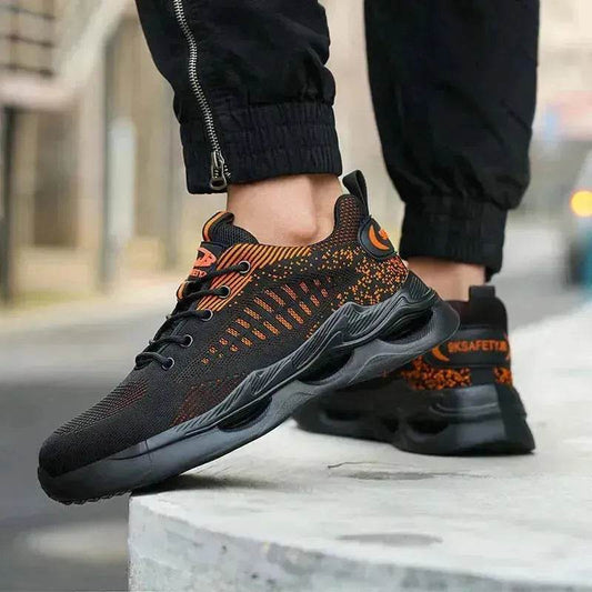 Smash and Puncture Resistant Steel Toe Shoes, Unisex Comfortable Work Safety Shoes, Lightweight Outdoor Adventure Safety Sneakers, Breathable Upper Labour Protection Shoes - Velora
