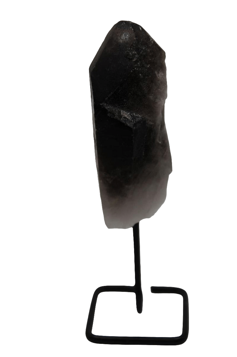 Smoky Quartz Crystal on Metal Stand – Garden/Phantom Inclusions, Brazil