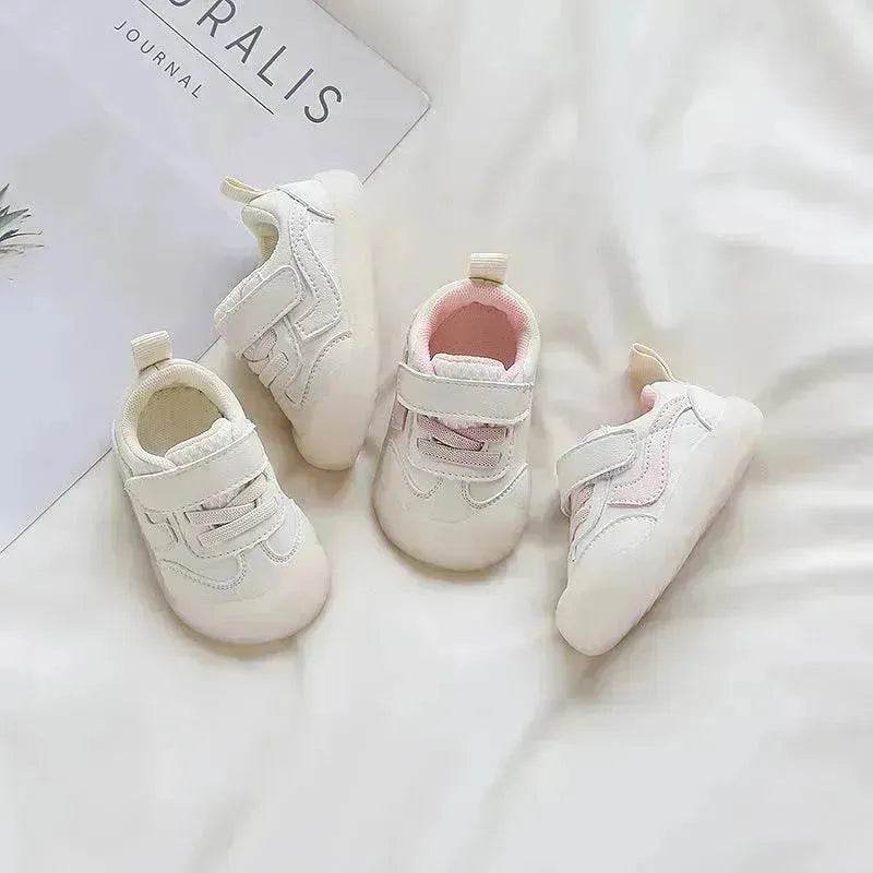 Solid Color Boys And Girls Toddler Soft Bottom Kids White Shoes - Velora