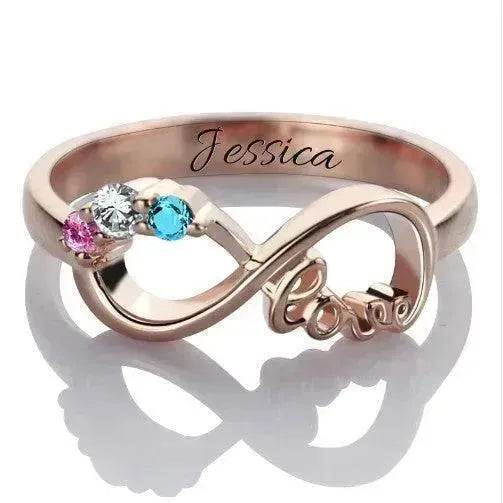 Sterling Silver Infinity Ring Jewelry Personalized Name Custom Ring