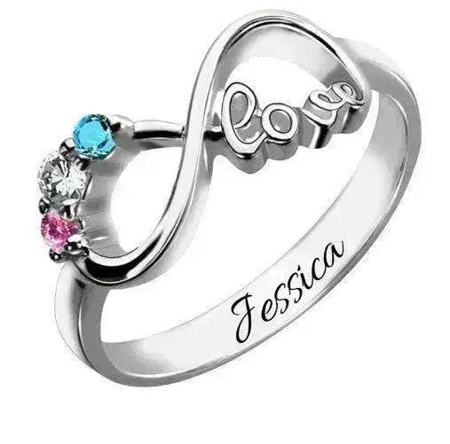 Sterling Silver Infinity Ring Jewelry Personalized Name Custom Ring - Velora