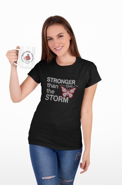 Stronger Than the Storm Rhinestone Shirt – Inspirational Sparkle Bling Tee | Blingdazzel