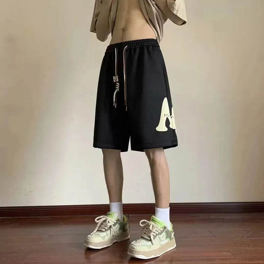 Summer Loose Casual Drawstring Couple Sports Shorts - Velora