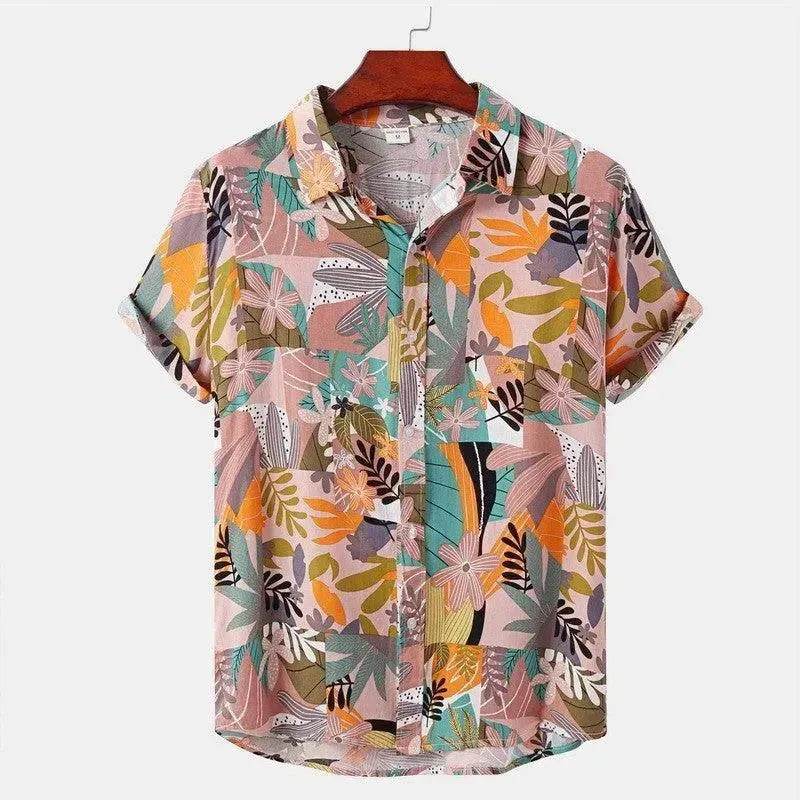 Summer Men's Hawaiian 3D Digital Printing Shirt Short Sleeve - Velora