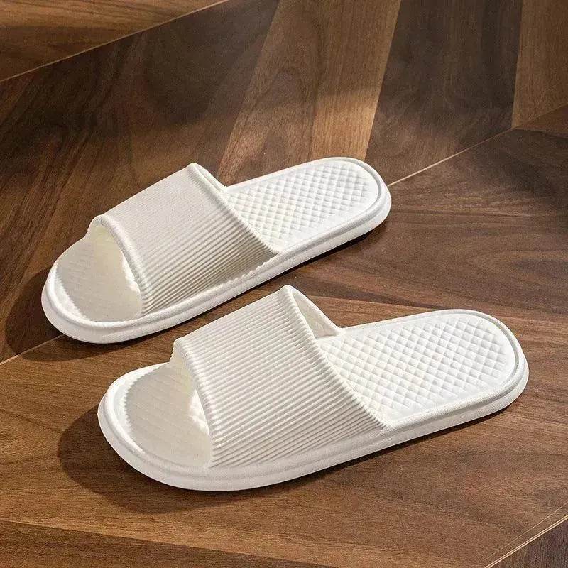 Summer Slipper Indoor House Shoes For Men Women Couples Solid Color Rhombus Striped Non-slip Bathroom Slippers - Velora