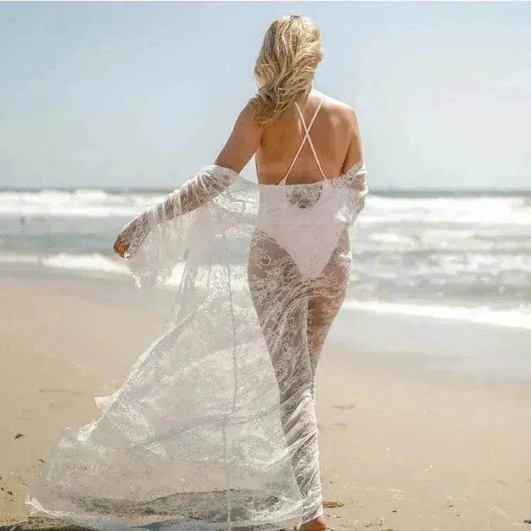 Swimsuit Lace Vacation Beach Blouse Bikini Sunscreen Wear - Velora