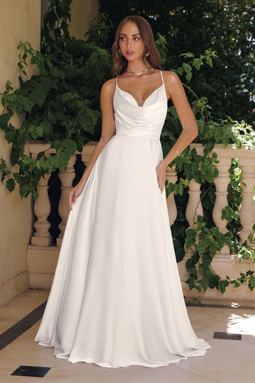 White Soft chiffon with structured seam detailing