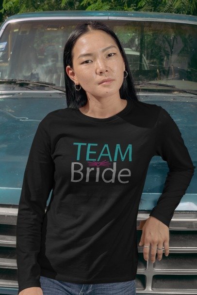 Team Bride Rhinestone Shirt – Bachelorette Party Sparkle Bling Tee | Blingdazzel