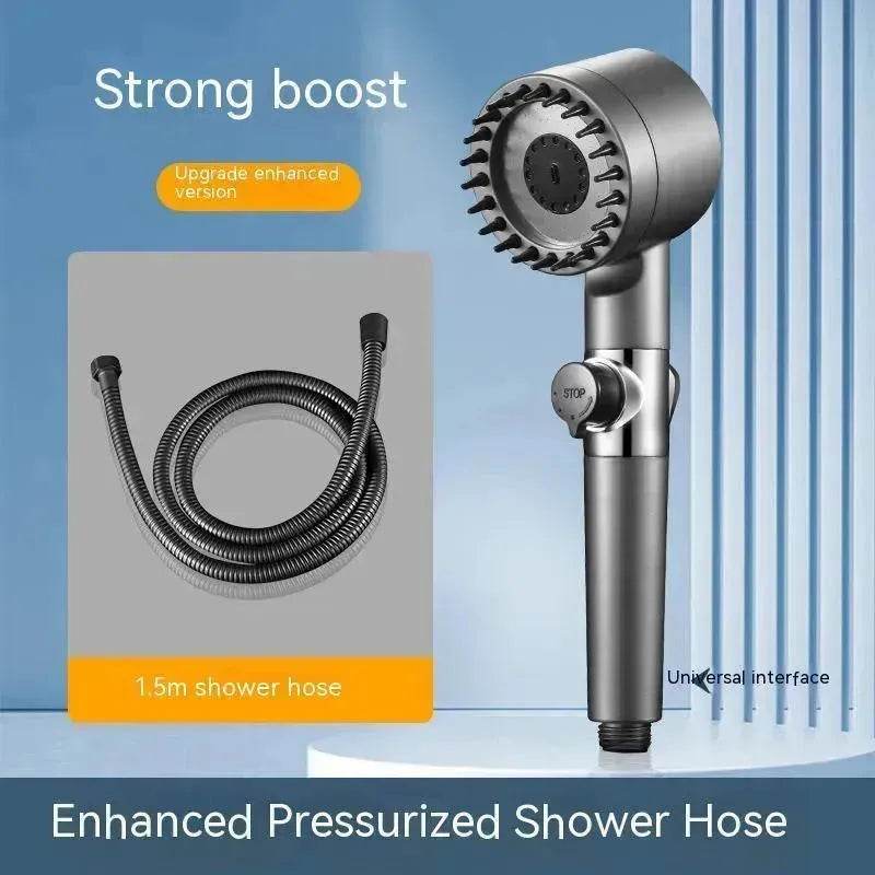 The Third Gear Adjustable Strong Supercharged Shower Head Household Bath Shower Hose Shower Head - Velora