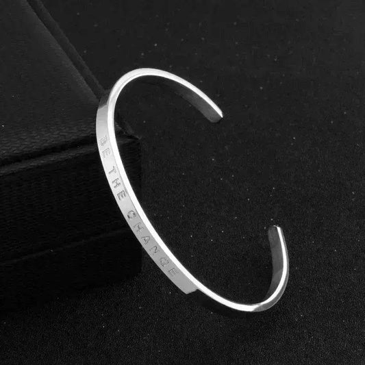 Titanium Steel Open-end Engraved Fashion Bracelet for Women - Velora