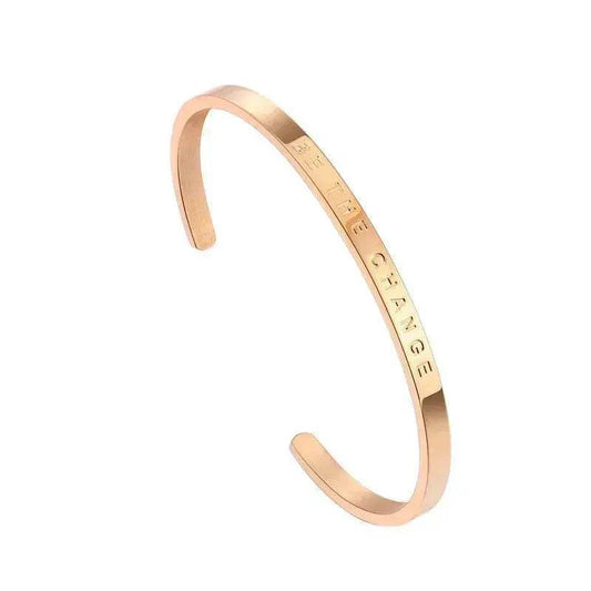Titanium Steel Open-end Engraved Fashion Bracelet for Women - Velora