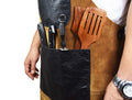 Toledo Leather Suede Apron - Raven Black - Velora Luxury Fashion