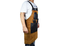 Toledo Leather Suede Apron - Raven Black - Velora Luxury Fashion