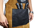 Toledo Leather Suede Apron - Raven Black - Velora Luxury Fashion