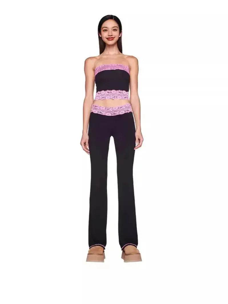 Top Bootleg Pants Suit Two-piece Set - Velora