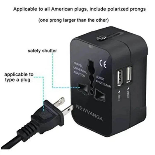 Travel Universal Conversion Plug Dual USB - Velora