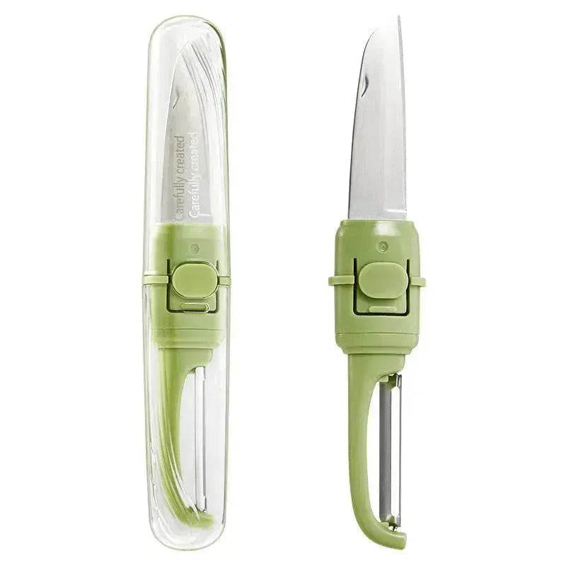 Two-in-one Portable Home Folding Double Head Fruit Knife Peeler - Velora