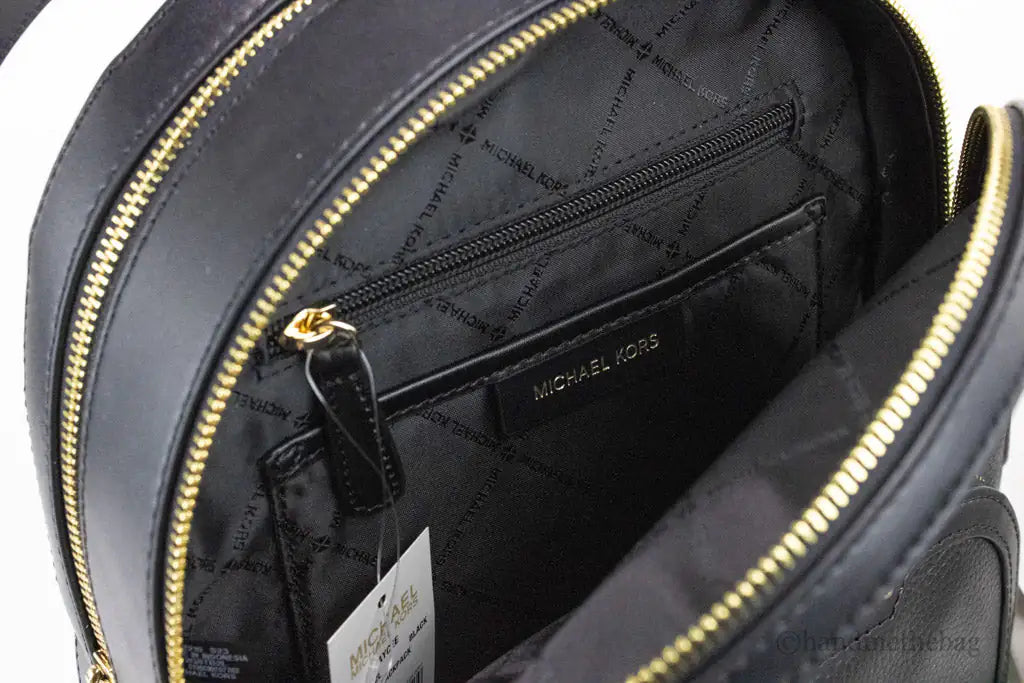 Michael Kors Jaycee Pebbled Leather Backpack Black