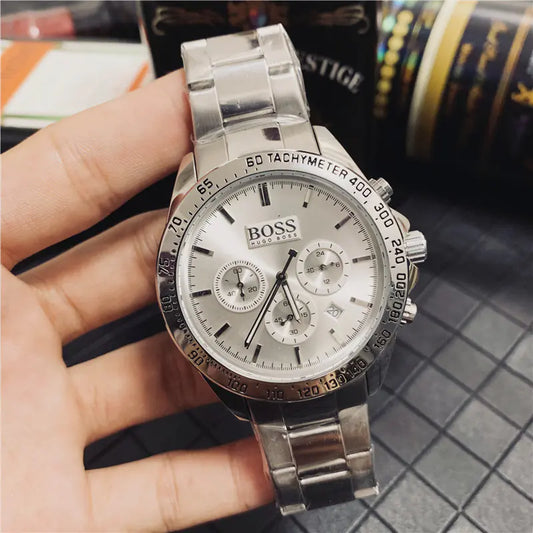 Boss Men's Quartz Watch with Calendar and Steel Band