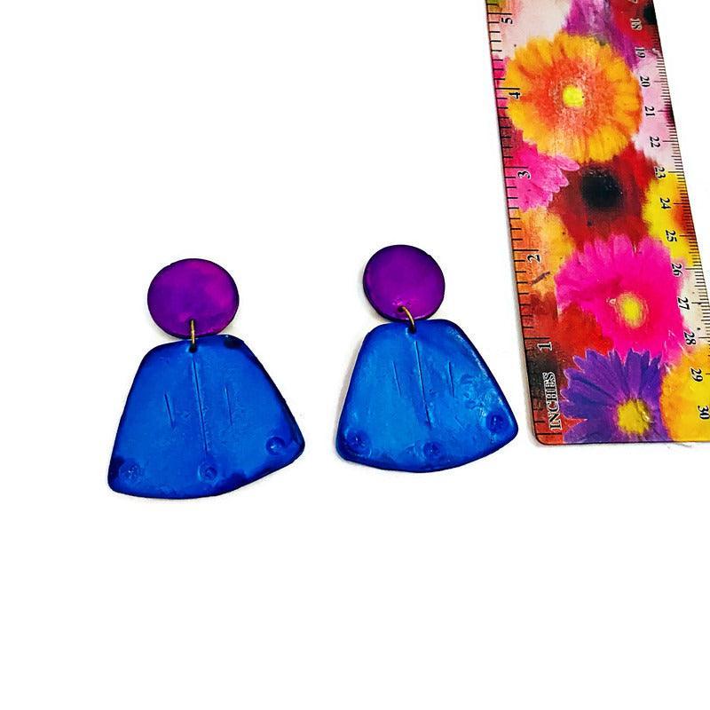 Unique Statement Necklace Handmade & Painted Blue Black Purple - Velora Luxury Fashion
