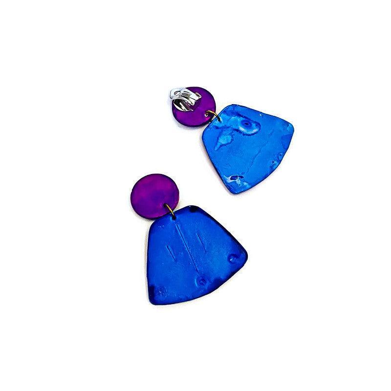 Unique Statement Necklace Handmade & Painted Blue Black Purple - Velora Luxury Fashion