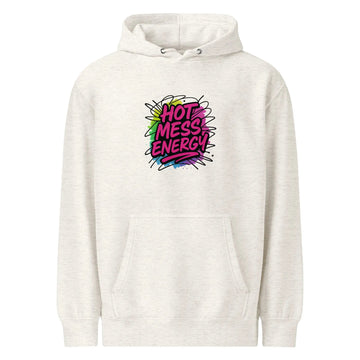 Paper peace Unisex premium mid-weight hoodie - Hot Mess Energy