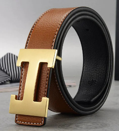 Hermes Leather Belt with Smooth Letter Buckle (One Piece)