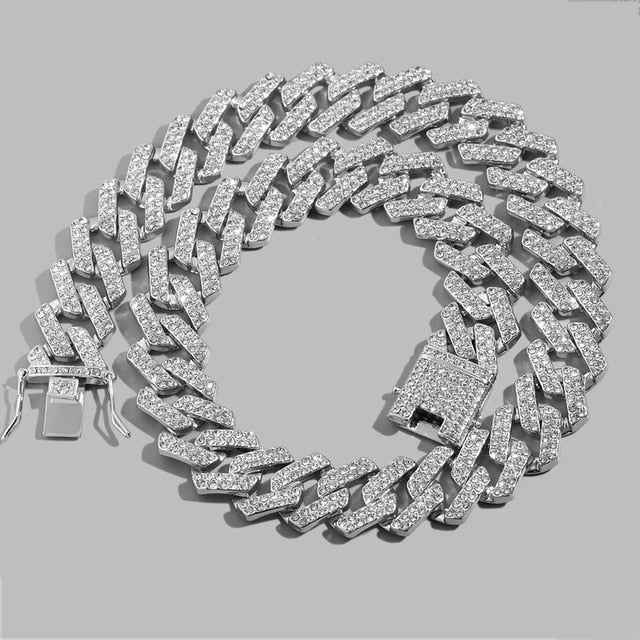 Lost and Found 20mm Silver Cuban Link Chain Jewelry - Velora Luxury Fashion