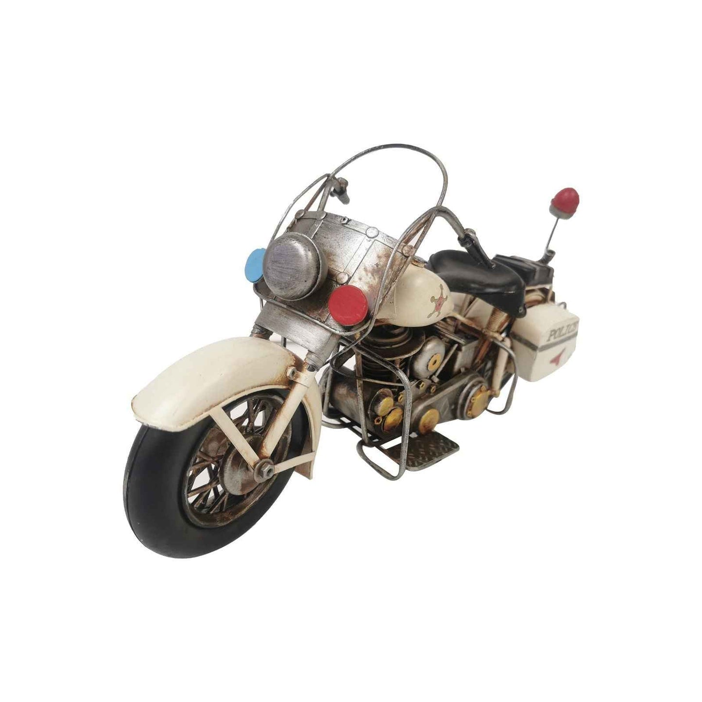 Vintage Police Motorcycle Metal Model - Velora Luxury Fashion