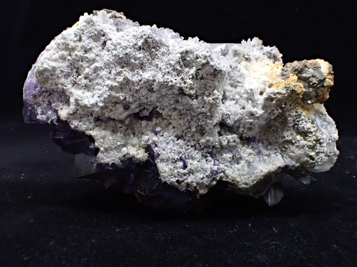 Vivid YGX Fluorite with Golden Pyrite (2 × 3.5 × 2in., 241g)