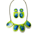 Watercolor Jewelry Set with Statement Necklace & Earrings Handmade - Velora Luxury Fashion