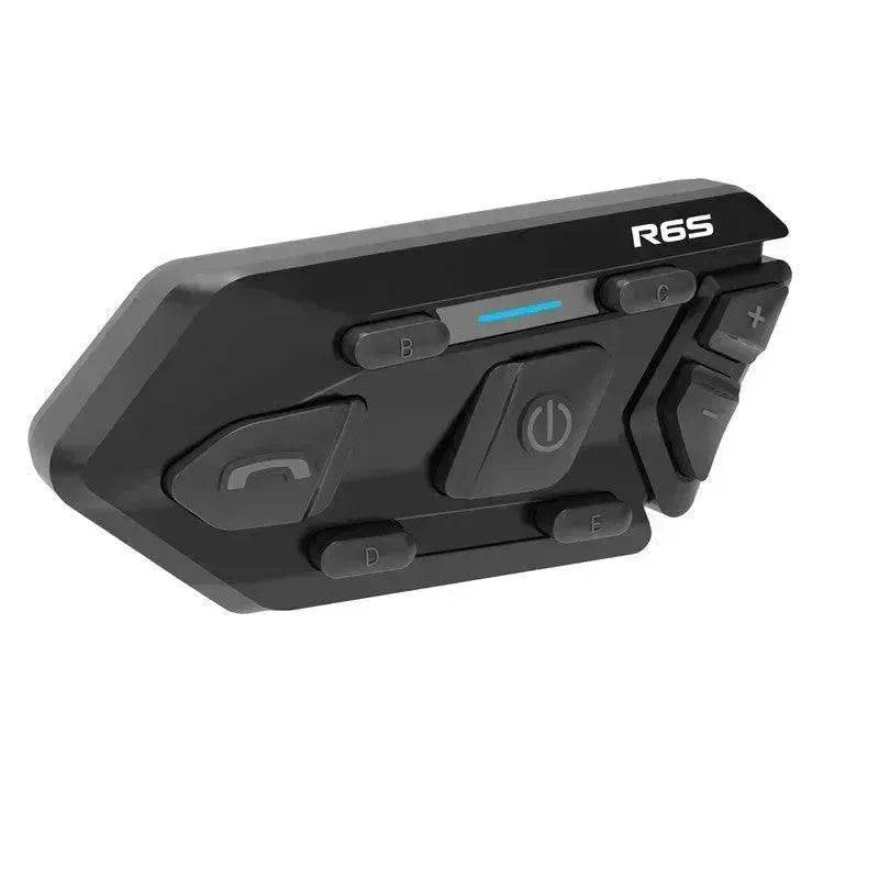 WAYXIN R6s Double Pack Intercom Motorcycle Bluetooth Headsets 1200 m up to 6 Riders with DSP & CVC Noise Reduction Waterproof Hands-Free Function Intercom Communication System - Velora