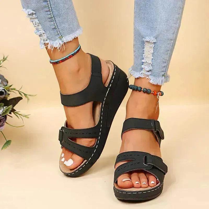 Wedge Sandals Summer Velcro Platform Shoes Women - Velora