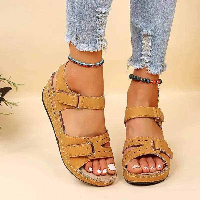 Wedge Sandals Summer Velcro Platform Shoes Women - Velora